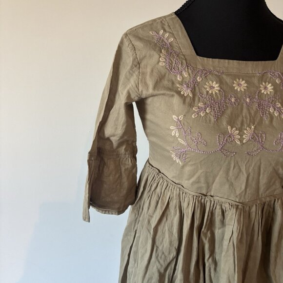 Little Prim Juliet Peasant Short Dress Embroidery Sz 12 Cottagecore Boho Prairie - Picture 6 of 16
